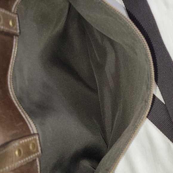 Fossil Brown Leather Laptop Messenger Crossbody Shoulder Bag - Picture 12 of 15